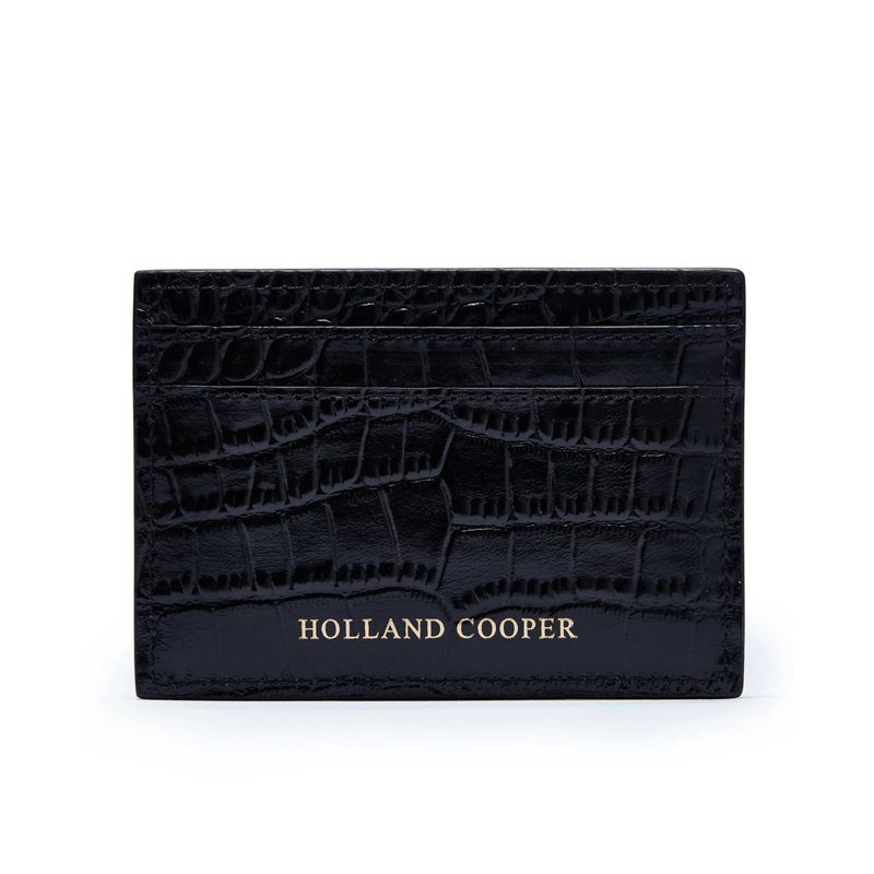 Holland Cooper Chelsea Card Holder - Black Croc-1